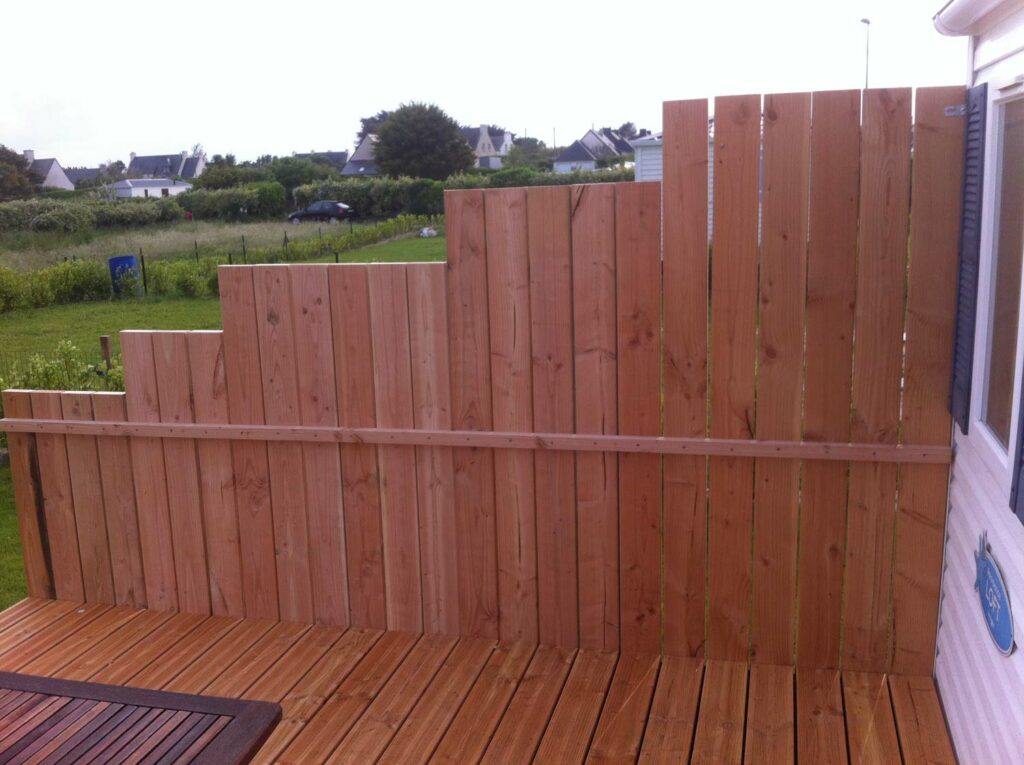terrasse bois pare vue mobil home finistere 6