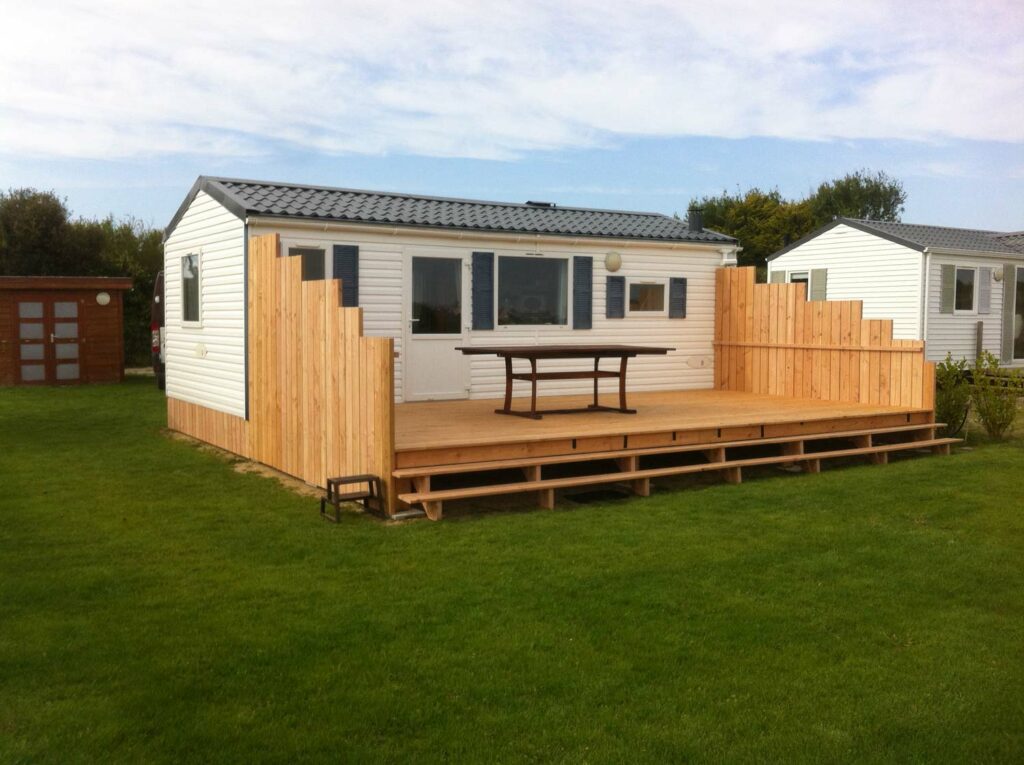terrasse bois pare vue mobil home finistere 8